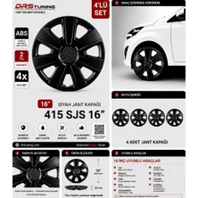 Drs Tuning Peugeot Uyumlu 16 Inc Kırılmaz Parlak Siyah Jant Kapağı 1 Takım 4 Adet NO:415