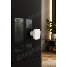 Toptan3D Beyaz Oval Kare Kulp - Modern ve Şık Dolap, Gardırop, Şifonyer, Komodin ve Çekmece Kulpu (Vida Dahil)