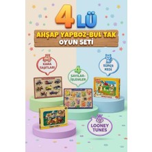Farbu Oyuncak Eğitici Öğterici ve Eğlenceli 4'lü Frame Yapboz Hikayeli Yapboz ve Bul-Tak Oyun Seti