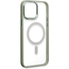 Bezos iPhone 15 Pro Max Kılıf Room Magneticsafe Silikon - Su Yeşili