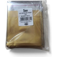 Selanikli Ticaret San Lüks Bantlı Metalıze Poset 07*09 Pk:50 Li Kırmızı & Gold & Gümüş