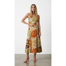 Mu&Me Boutiqe Bluz Ince Askılı Desenli