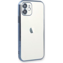 Bezos iPhone 12 Kılıf Razer Lensli Silikon - Açık Mavi