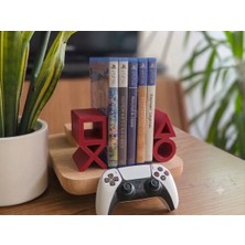 Ps5 Logolu CD Stand Rafı, Ikonik Tuş Simgeli Oyun Kutusu (Cd) Rafı – Stand Organizer