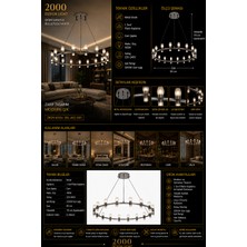 80 cm Modern LED Halka Avize | Platin Kaplama | 180W | 3200K Gün Işığı