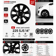 Drs Tuning Fiat Uyumlu 14 Inç Kırılmaz Parlak Siyah Jant Kapağı 1 Takım 4 Adet NO:225