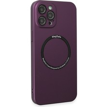 Bezos iPhone 12 Pro Kılıf Jack Magneticsafe Lens Silikon - Mürdüm
