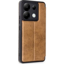 Bezos Note 13 Pro 5g Kılıf Flip Cover - Taba