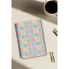 giftkonsept Sevimli Okul Temalı Pastel Renkli 50 Yaprak 100 Sayfa Sprialli Defter