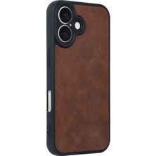 Bezos iPhone 16 Kılıf Aras Deri Kapak - Taba