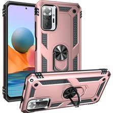 Bezos Note 10 Pro Kılıf Sofya Yüzüklü Silikon Kapak - Rose