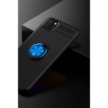 Bezos Y5P Kılıf Range Yüzüklü Silikon - Siyah-Mavi