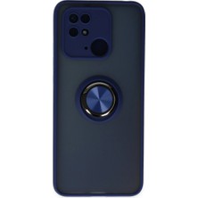 The Gencoo Xiaomi Redmi 10C Kılıf Montreal Yüzüklü Silikon Kapak - Lacivert
