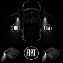 OtoÇizgi Yeni Fiat Kapı Altı Logo Projektör LED Işığı 2\'li Set Pilli Kablosuz Kapı Karşılama Lambası