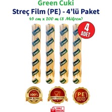 Green Cuki Streç Film "PE" 8mic. 45 Cm. x 200M.(4'LÜ Kutu-Dökme)