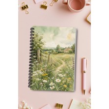 giftkonsept Kır Çiçekleri ve Patika Yol Manzaralı 50 Yaprak 100 Sayfa Sprialli Defter