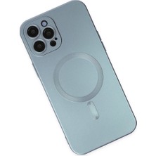 Bezos iPhone 12 Pro Max Kılıf Moshi Lens Magneticsafe Silikon - Sierra Blue