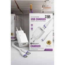 Bezos 2.6A USB Sarj Adaptoru + Type-C Sarj Kablosu (Eu)