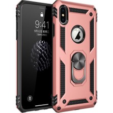 Bezos iPhone Xs Max Kılıf Sofya Yüzüklü Silikon Kapak - Rose