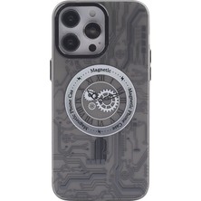 Bezos iPhone 14 Pro Max Kılıf Apollo Magneticsafe Desenli Kapak - Apollo Siyah - 1