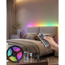 Mossem Kumandalı Rgb Şerit LED 5 Metre Renk Değiştiren Dekoratif LED Işık