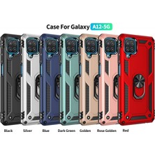 Bezos Galaxy A22 Kılıf Sofya Yüzüklü Silikon Kapak - Rose