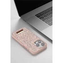 Bezos iPhone 14 Pro Max Bright Simli Kapak - Gümüş