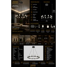 60 cm Modern LED Halka Avize | 120W | 3200K Gün Işığı | Platin Kaplama