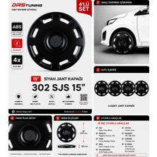 Drs Tuning Nissan Uyumlu 15 Inc Kırılmaz Parlak Siyah Jant Kapağı 1 Takım 4 Adet NO:302