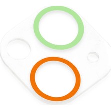 Mossem Iphone 13 Mini Renkli Kamera Lens Koruma Cam - Turuncu-Yeşil
