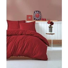 Colezium Çift Kişilik Saten Nev Takımı Elegante Stripe Bordo