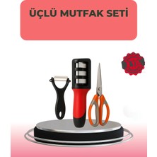 Mossem 3 Parçalı Çok Fonksiyonlu Mutfak Makas Seti – Paslanmaz Çelik, Ergonomik Tasarım