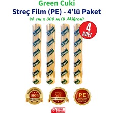 Green Cuki Streç Film "PE" 8mic. 45 Cm. x 300M.(4'LÜ Kutu-Dökme)