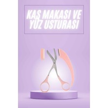 Mossem Taraklı Kaş Makası ve Ustura Seti Kaş Düzeltme Makası Kaş Bıyık Alma Aleti