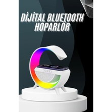 Mossem Bluetooth Hoparlör G Şekli Atmosfer Akıllı Rgb Lamba Wireless Kablosuz Şarj