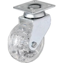 Mossem 325 - 50X20 mm Şeffaf Makaralı Tablalı Teker 4 Adet