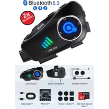 Mossem Q28 2x 2 Eşleşmeli Motosiklet Kask Bluetooth Kulaklık 1080P Kamera Su Geçirmez Intercom