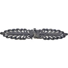 Mossem Antika Tarz Dekoratif Pirinç Yaprak Desenli Menteşe - 55X265 Mm, Oksit