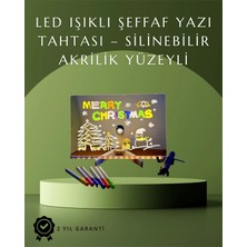 Mossem Şık ve Modern LED Pano – Neon Işıklı Silinebilir Akrilik Yazı Tahtası, 7 Renkli Kalem Dahil
