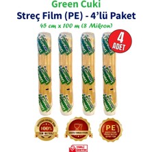 Green Cuki Streç Film "PE" 8mic. 45 Cm. x 100M.(4'LÜ Kutu-Dökme)