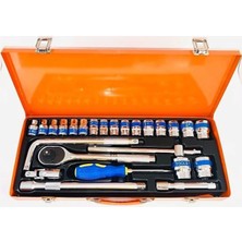 Mossem 25 Parça 1/2 Lokma Seti Chrome Vanadium Parlak