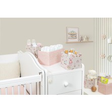 Mossem Baby 3'lü Kullanışlı Çekmece Düzenleyici Çok Amaçlı Organizer Kutu (Pembe)