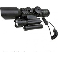 Mossem 3-10X42 Zoomlu Tüfeği Dürbünü Lazeri Zenon Fenerli M9