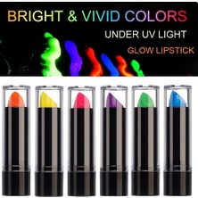 Mossem Karanlıkta Parlayan Yanan Uv Neon Ruj Yüz Boyama 6 Adet 6 Renk