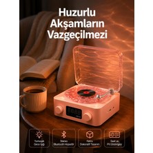 Mossem Vintage Tarz Bluetooth Hoparlör – Gece Işığı ve Zaman Göstergeli Yeni Nesil