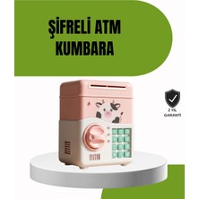 Mossem Atm Tasarımlı Pembe Işıklı Sesli Çocuk Kumbarası