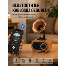 Mossem Mini Nostaljik Bluetooth Hoparlör Fm Radyo 8 Saat Batarya Yeni Nesil