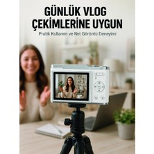 Mossem Beyaz 4K Dijital Kamera 2.4 Inç Hd Ekran ve LED Flaşlı