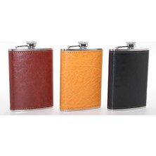 Mossem Paslanmaz Çelik Tekli 9 Oz Derili Matara ALK2662