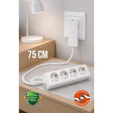ARYES 4'lü 75 cm Ince Fişli Topraklı Grup Priz 3x1.5 Ttr Tam Bakır